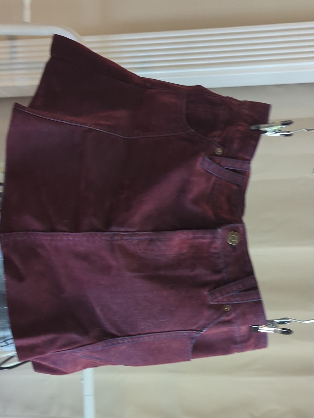 wild fable burgundy corduroy skirt with logo button